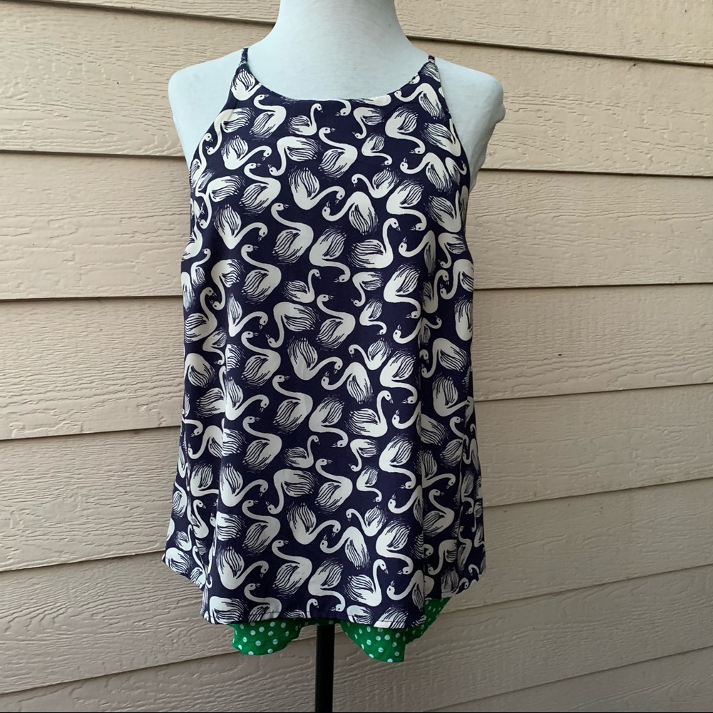 Anthropologie Porridge Layered Swing Tank Swans - Picture 2 of 6